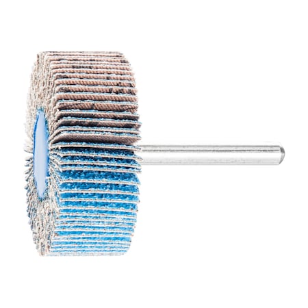 Pferd 2" x 1" Mounted Flap Wheel - 1/4" Shank - Zirconia Z-COOL - 60 Grit, INOX 45473